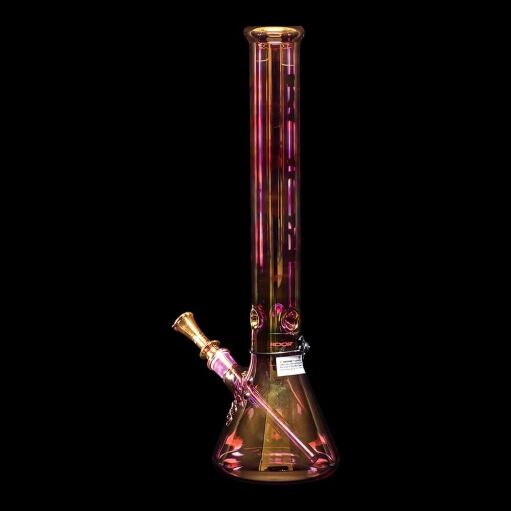 ROOR 18" Beaker Color Changing Water Pipe Gold Fumed - 02
