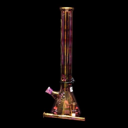 ROOR 18" Beaker Color Changing Water Pipe Gold Fumed - 09