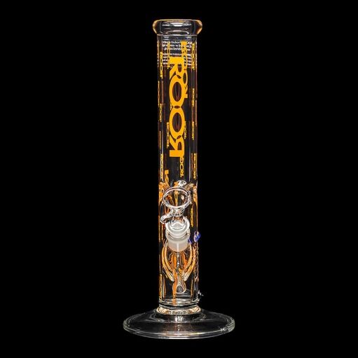 ROOR Custom 14" Straight Tube Water Pipe Logo'd Out "Orange" - 07