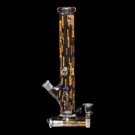 ROOR Custom 14" Straight Tube Water Pipe Logo'd Out "Orange" - 09