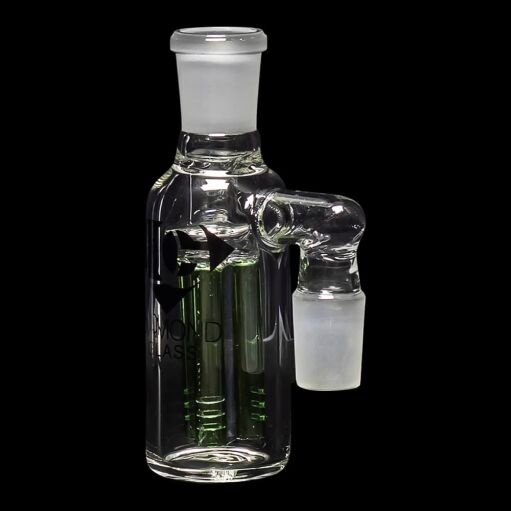 Diamond Glass Ash Catcher 90° 19mm/19mm w/ Tree Perc - Green - 02