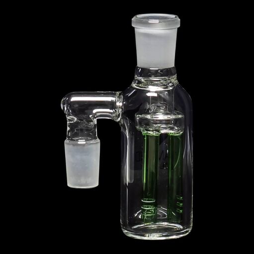 Diamond Glass Ash Catcher 90° 19mm/19mm w/ Tree Perc - Green - 03