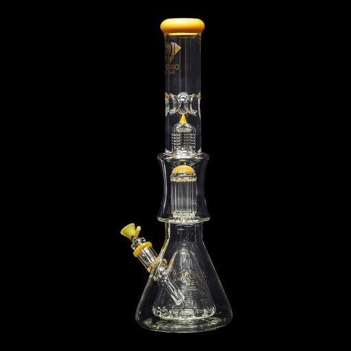 Diamond Glass Levels 17" Beaker Water Pipe - Topazine - 06