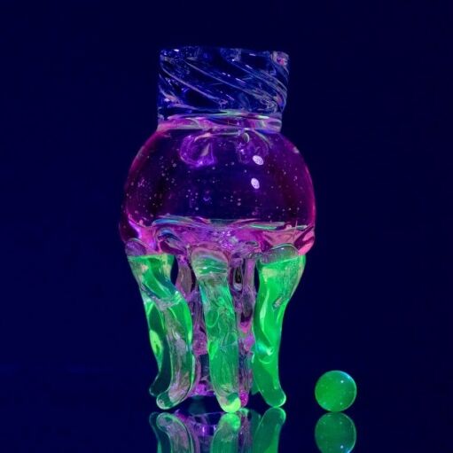 Empire Glassworks UV Jellyfish Spinner Carb Cap - 06