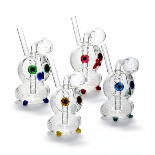 Thick Clear Glass Owl Oil Burner Rig - A01
