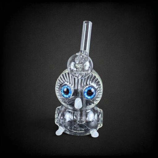Thick Clear Glass Owl Oil Burner Rig - 02