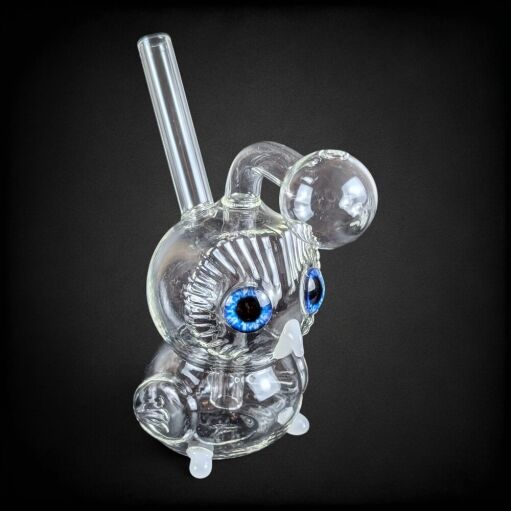 Thick Clear Glass Owl Oil Burner Rig - 03