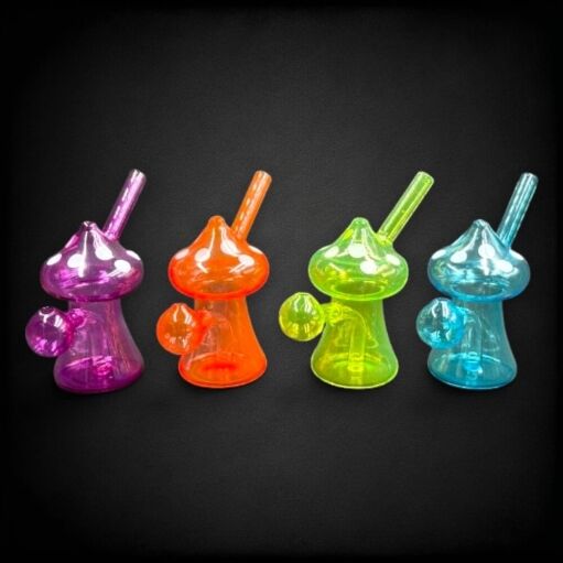 Vibrant Glass Mushroom Oil Burner Bubbler - 03
