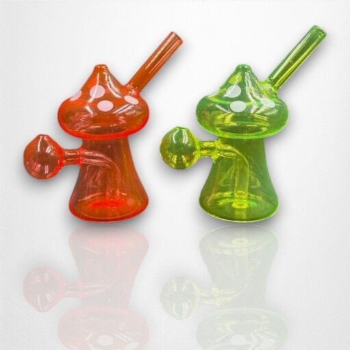 Vibrant Glass Mushroom Oil Burner Bubbler - 04