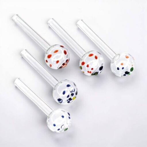 4" Polka Dot Heavy Glass Oil Burner Pipe - 01