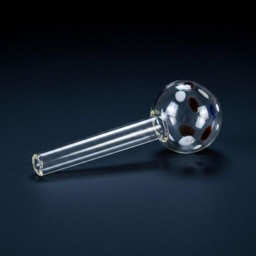 4" Polka Dot Heavy Glass Oil Burner Pipe - 03