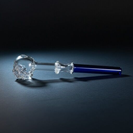 6" Colorful Thick Glass Skull Oil Burner Pipe - 05