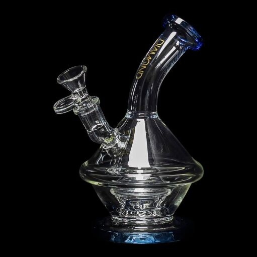 Diamond Glass Dewie Water Pipe - Blue Violet - 04