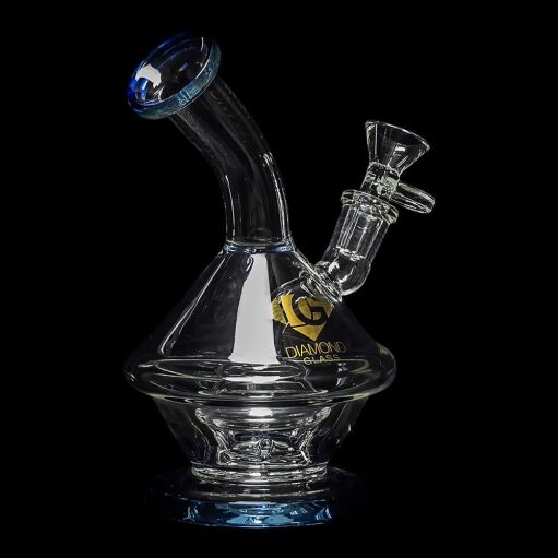 Diamond Glass Dewie Water Pipe - Blue Violet - 06