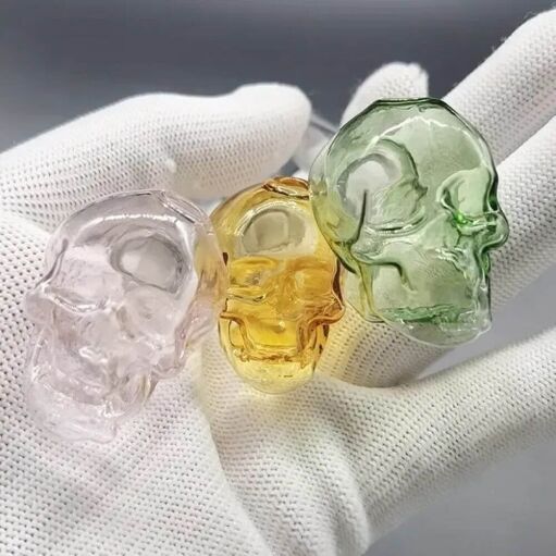 Thick Glass Skull Oil Burner Pipe - 05