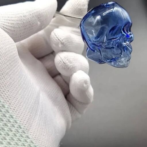 Thick Glass Skull Oil Burner Pipe - 06