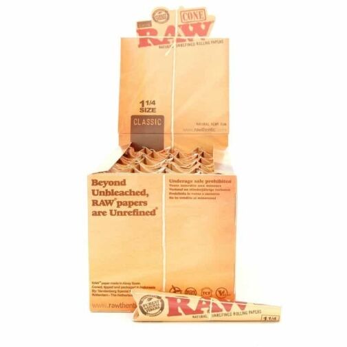 RAW Pre-Rolled Cones 1-1/4″ – 1 pack (6 pc) - Display Box