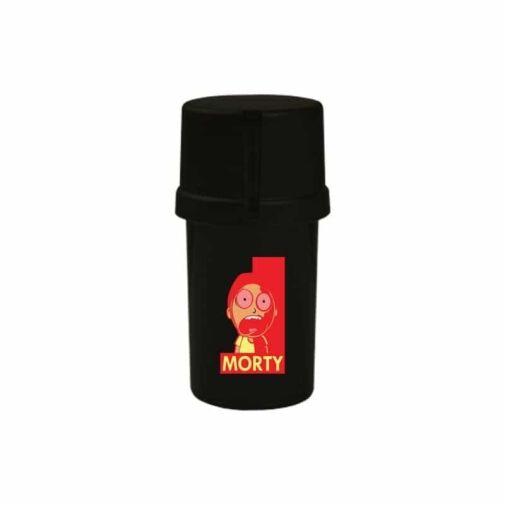 The Medtainer Storage w/ Grinder Morty / Black - 20 Dram / Front