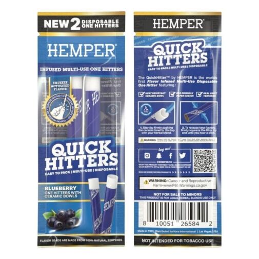 Hemper Quick Hitters - Multi-use Disposable One Hitter - Blueberry - 01