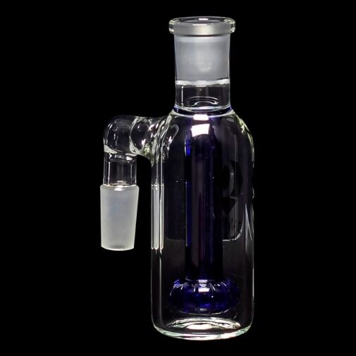 Diamond Glass Ash Catcher 90° 14mm/14mm w/ Showerhead Perc - Blue - 03