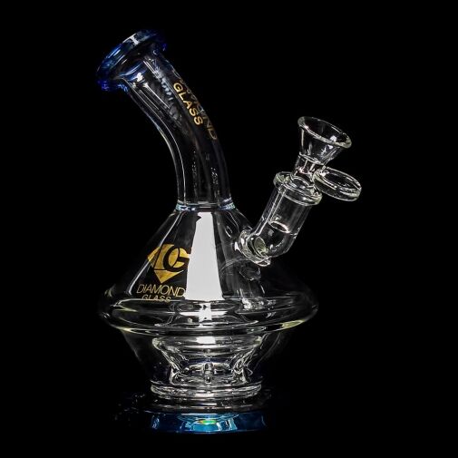 Diamond Glass Dewie Water Pipe - Blue Violet - 02