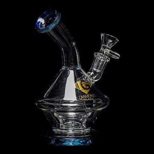 Diamond Glass Dewie Water Pipe - Blue Violet - 06