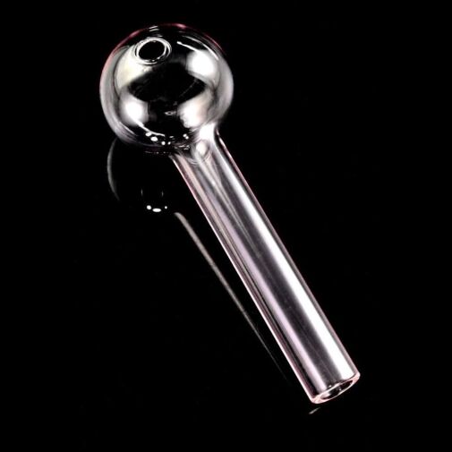 Thick Glass Straight Oil Burner Hand Pipe (1pc) – Made in USA - Pink