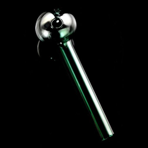 Thick Glass Straight Oil Burner Hand Pipe - Teal