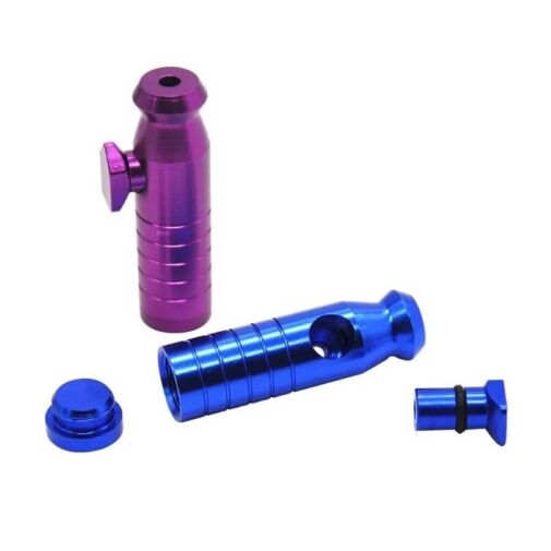 Premium Machined Aluminum Snuff Bullet "Groovy" - 03