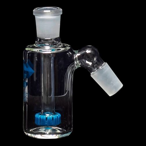 Diamond Glass Ash Catcher 45° 19mm/19mm w/ Showerhead Perc - Teal - 02