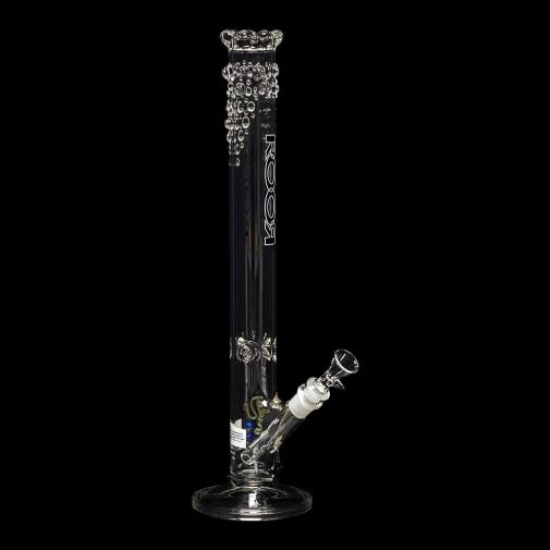 ROOR Custom Straight Tube Ghost Water Pipe - Crystal Raindrops - 05