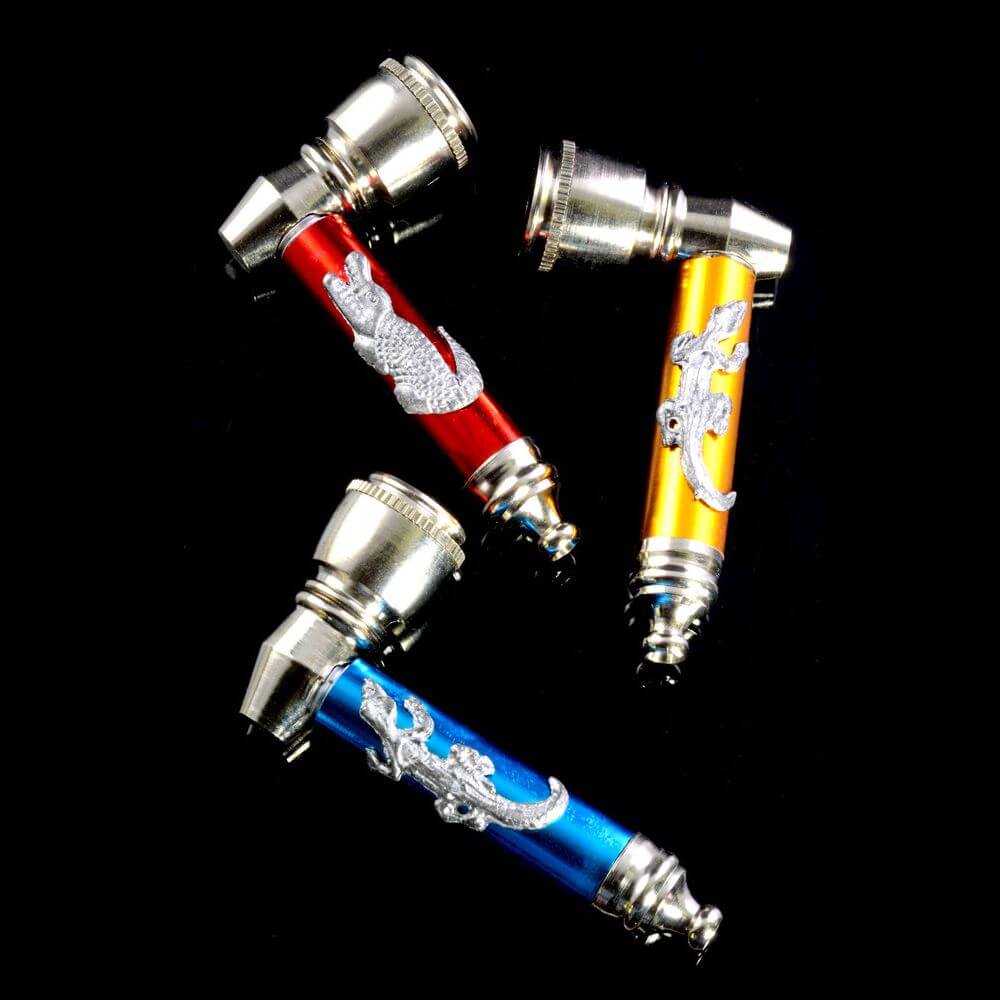 Colorful Sleeve Design Metal Hand Pipe with Cap - 02