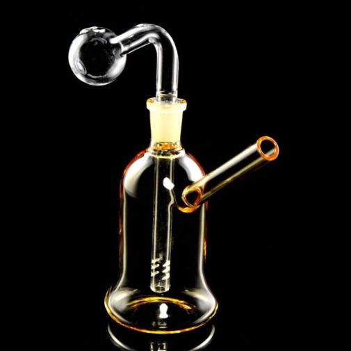 Colorful Glass Bell Oil Burner Rig - Yellow