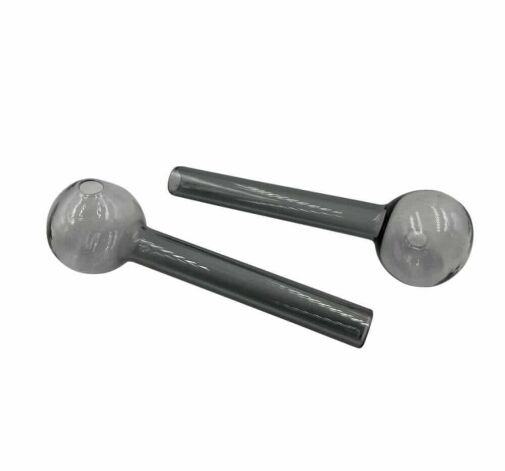 Thick Glass Straight Oil Burner Hand Pipe - Black