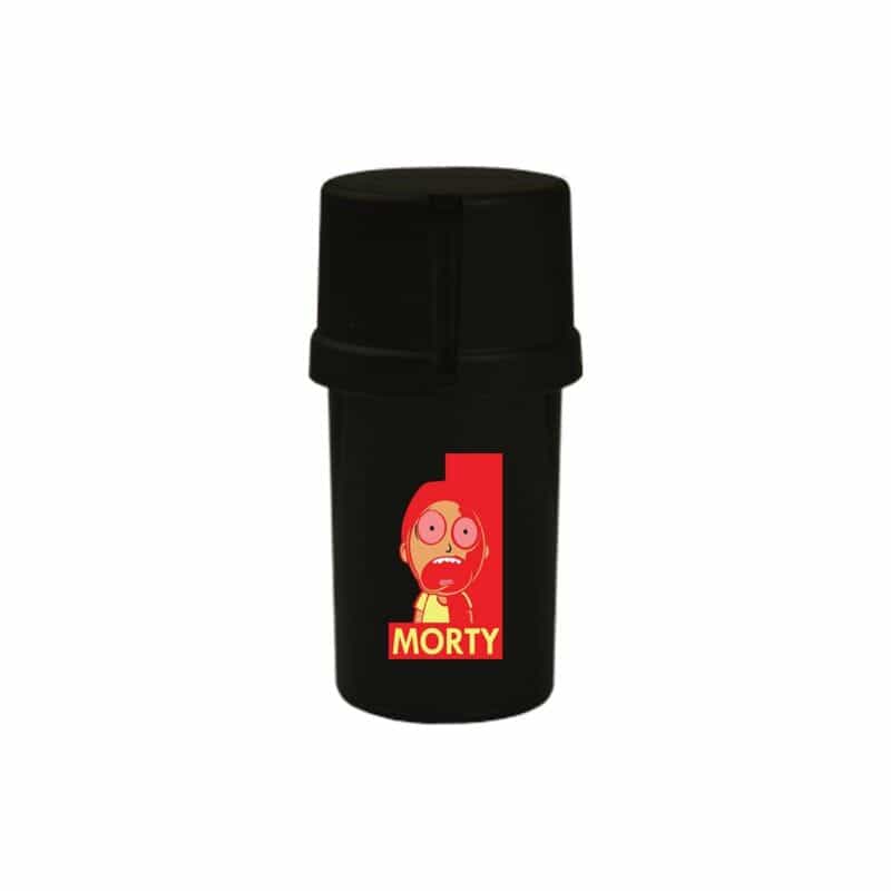 The Medtainer Storage w/ Grinder Morty / Black - 20 Dram / Front