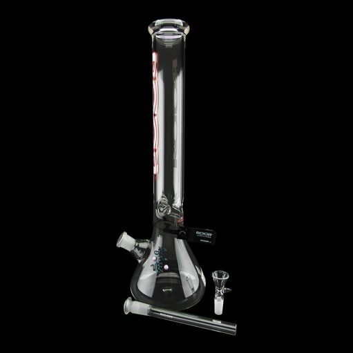 ROOR Classic 18" Beaker Water Pipe 50mm x 5mm - White/Red - 09