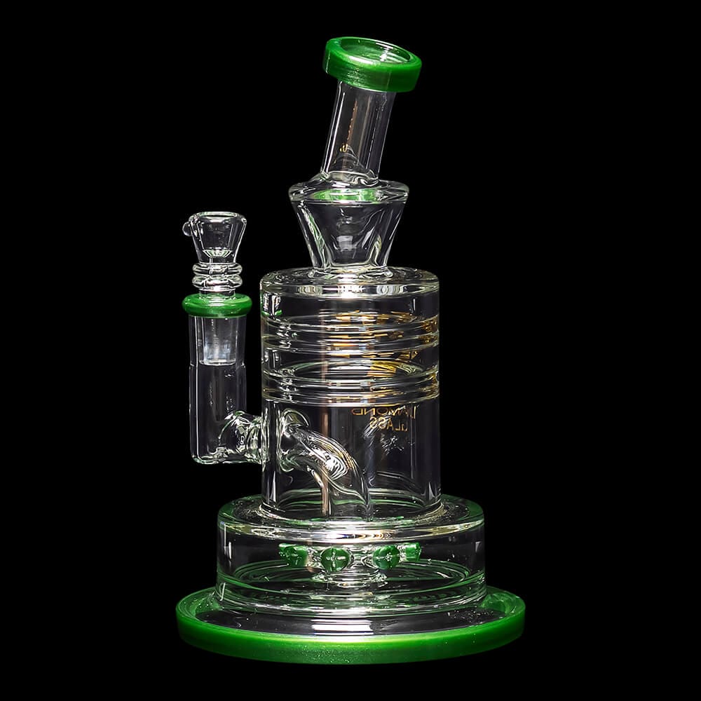 Diamond Glass Cyclon 2 Water Pipe - Green - 05