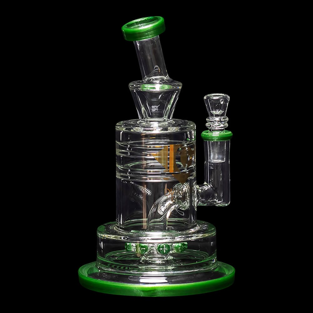 Diamond Glass Cyclon 2 Water Pipe - Green - 07