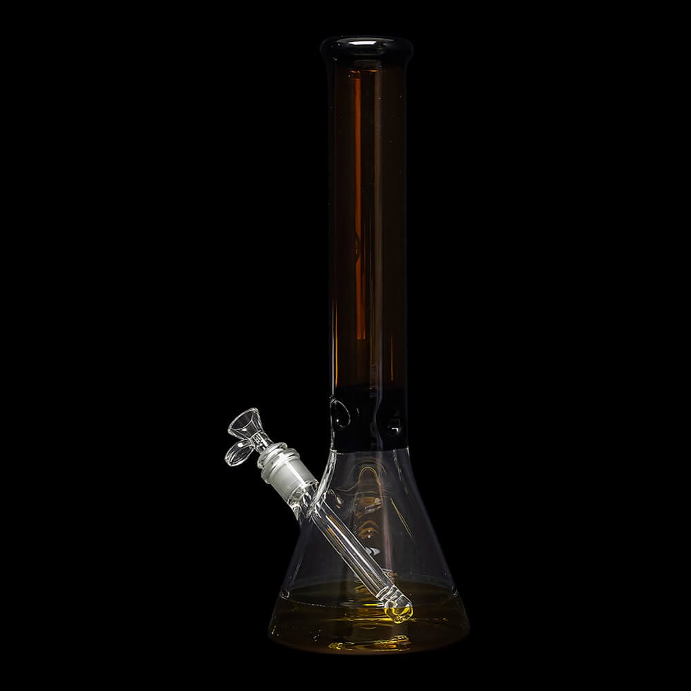 Diamond Glass Khiva 16" Beaker Water Pipe - Black & Gold - 04