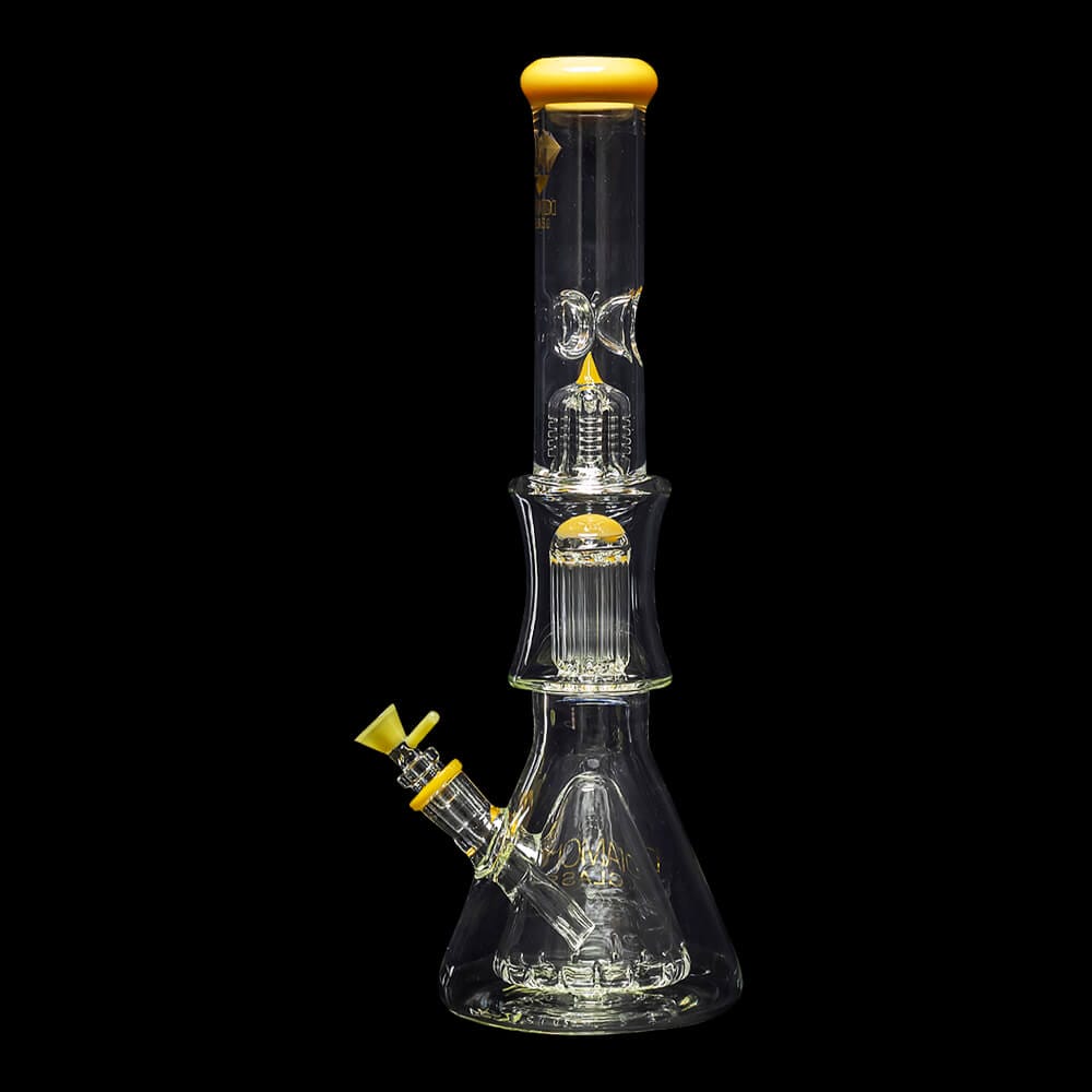 Diamond Glass Levels 17" Beaker Water Pipe - Topazine - 05