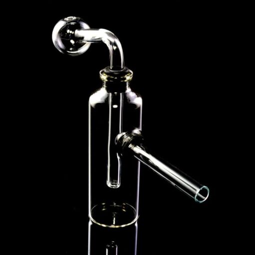 Small Clear Glass Bottle Oil Burner Bubbler Rig - Made In USA - 03