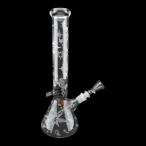 ROOR Custom Sandblasted 14" Beaker Water Pipe - Sparkle - 005
