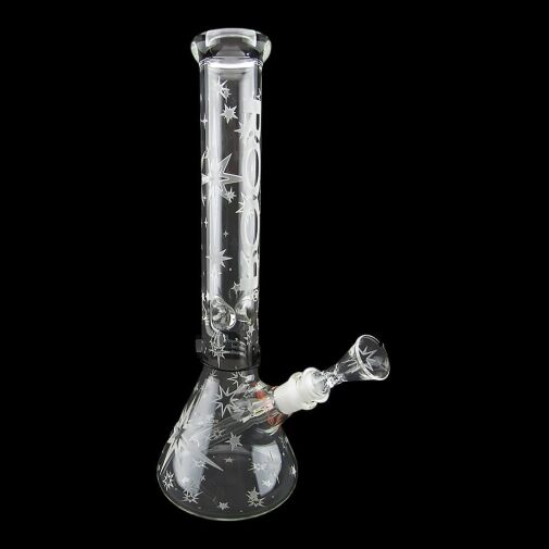 ROOR Custom Sandblasted 14" Beaker Water Pipe - Sparkle - 006