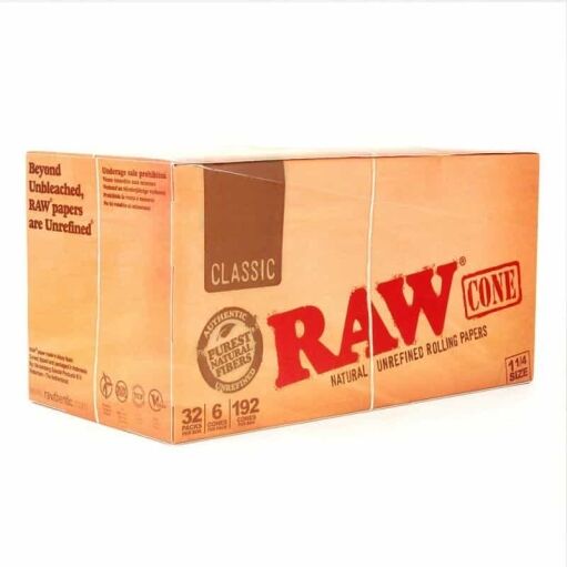 RAW Pre-Rolled Cones 1-1/4″ – 1 pack (6 pc) - Display Box - 2