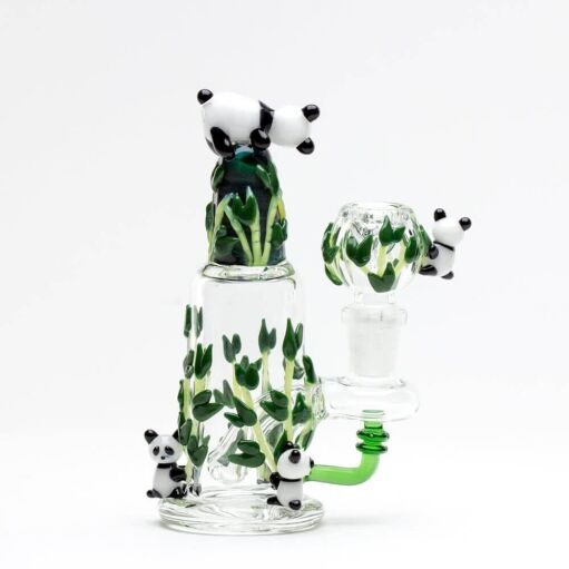 Empire Glassworks Climbing Pandas Mini Water Pipe 02