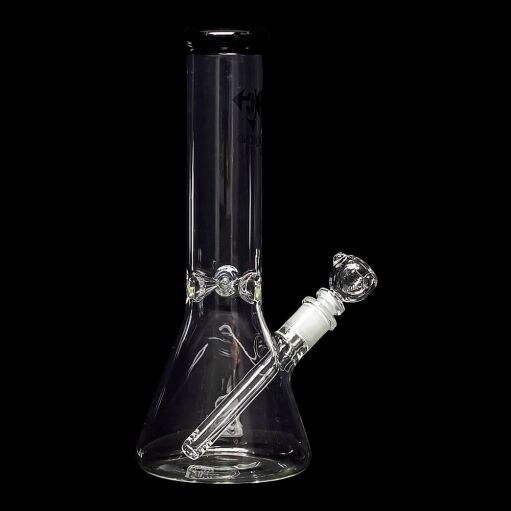 Diamond Glass Accent 12" Beaker Water Pipe - Black - 05