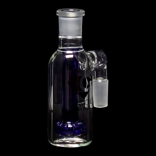 Diamond Glass Ash Catcher 90° 14mm/14mm w/ Showerhead Perc - Blue - 05