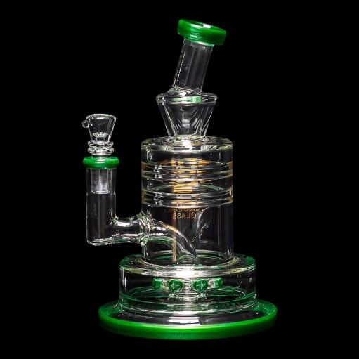 Diamond Glass Cyclon 2 Water Pipe - Green - 04