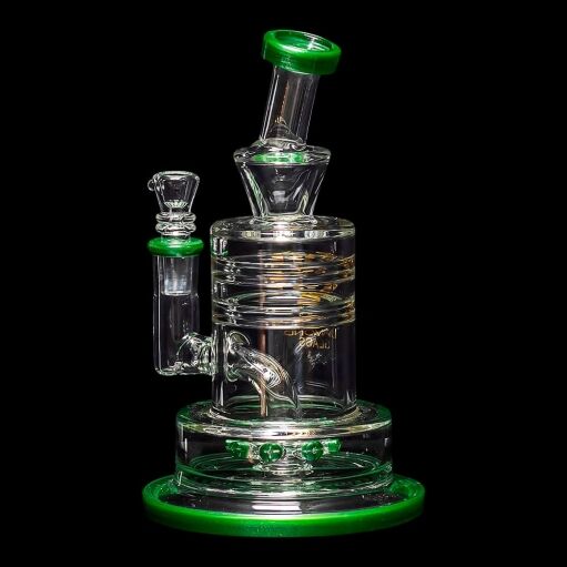 Diamond Glass Cyclon 2 Water Pipe - Green - 05