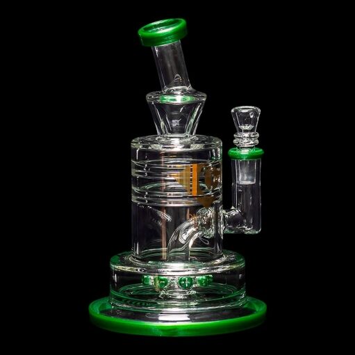 Diamond Glass Cyclon 2 Water Pipe - Green - 07